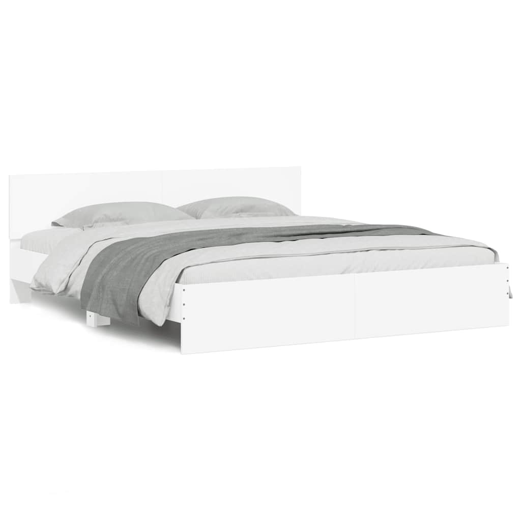 Bed Frame with Headboard White 180x200 cm