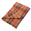 Autumn/Winter Striped Orange Checked Color Checked Soft Scarf, Large Square Shawl, Ladies