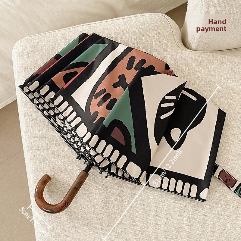 

1pcs New Puzzle Cute Folding Umbrella Black Rubber Sunscreen Portable Sunshade Umbrella for Rain and Rain Dual Use Iron&8K
