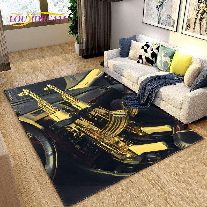 3D Rifle Pistol Revolver Gun Cartoon Area Rug,Carpet Rug for Living Room Bedroom,Kitchen Doormat Bathroom Anti-slip Floor Mat