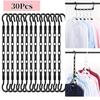 30Pcs Creative Windproof Magic Hanger Multifunctional PP Plastic Hanger Rotatable Folding Hanger Storage and Connection Hook