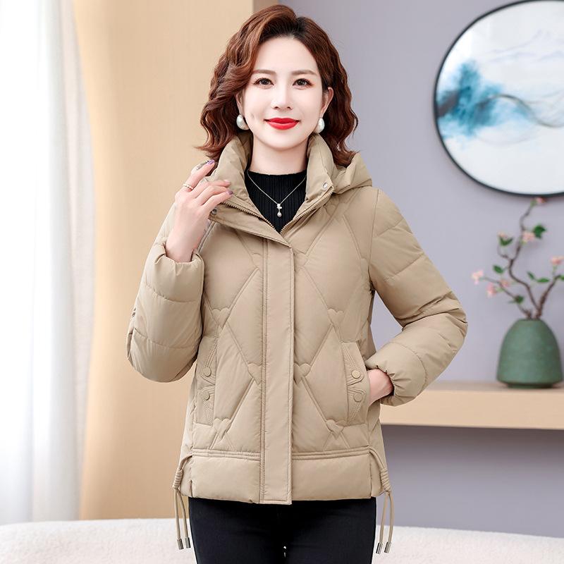 Jachetă de iarnă groasă și călduroasă pentru femei, scurtă, cu glugă detașabilă, rezistentă la vânt