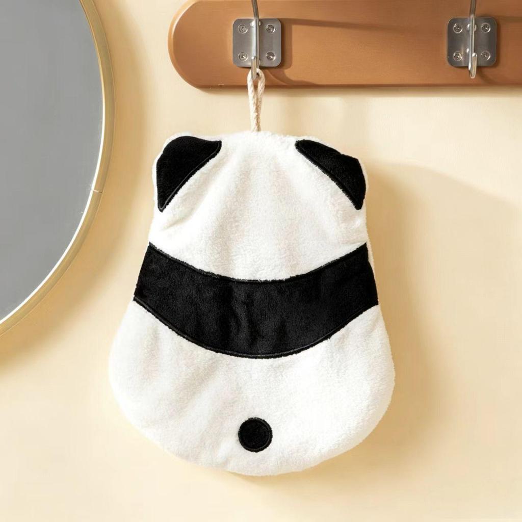 Children's Cute Cartoon Penguin Hanging Kitchen Hand Towel - Water Absorbent, Quick Drying Coral Fleece