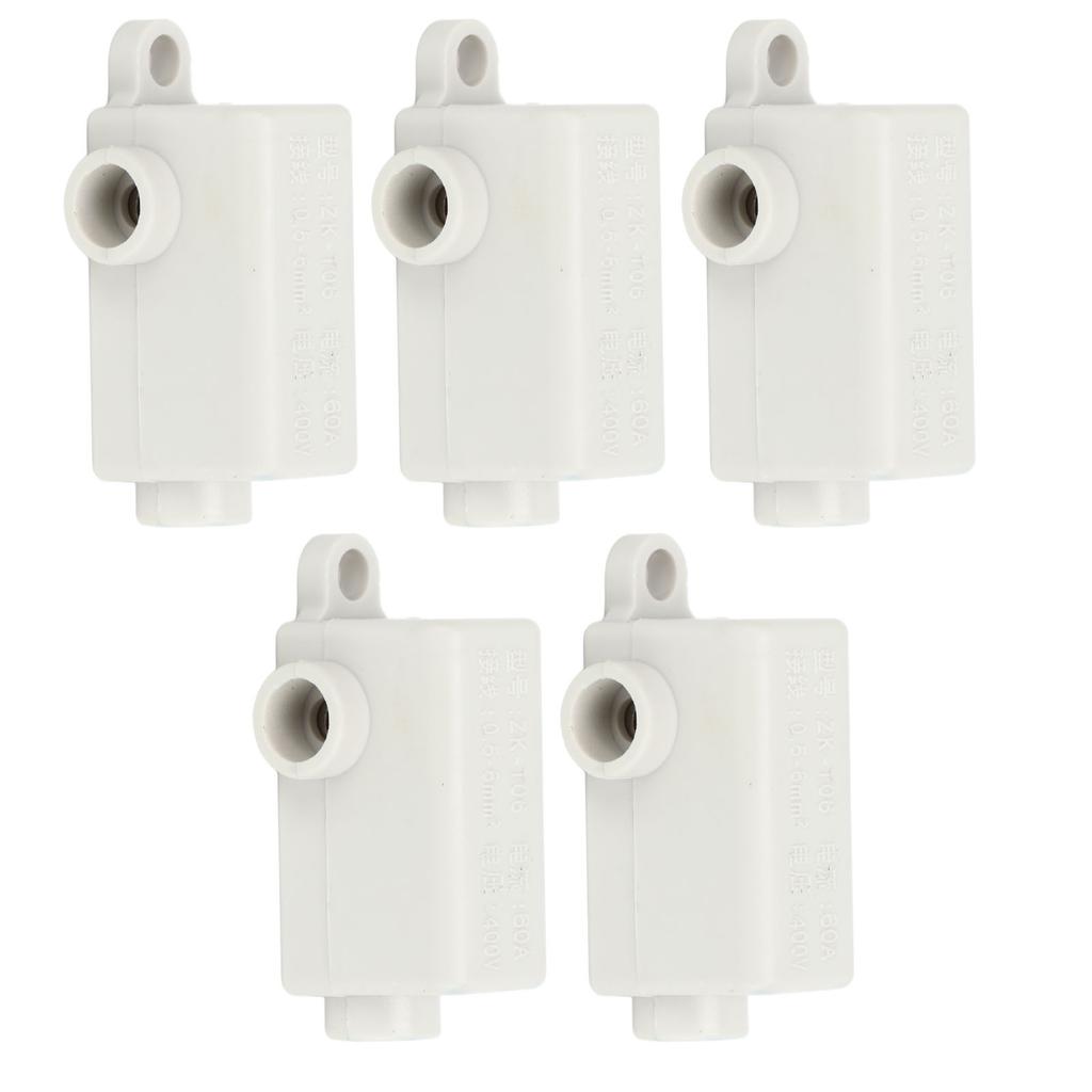 5pcs Quick Terminal Blocks T Type Electroplated Copper Joint High Power Electrical Cable Junction Box 400V