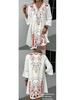 Women's Summer V-Neck Lace Patchwork Casual Printed Dress