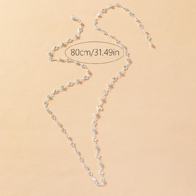 Eye Catching Colorful Crystal Neckpiece Adjustable Length Clavicle Chain Long Y-Shaped Neckchain for Fashion Ladies