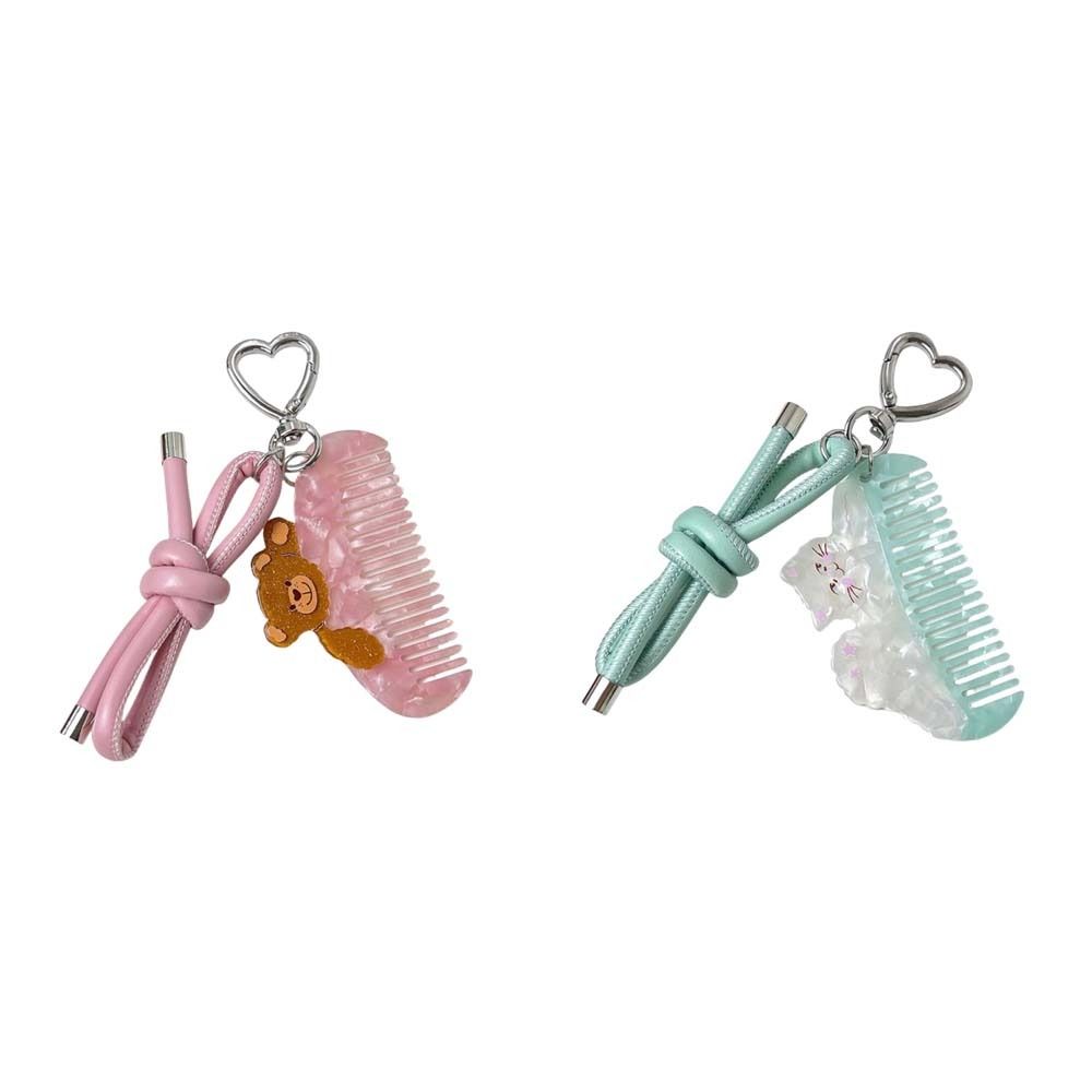 Cartoon Makeup Comb with Keychain Hairdressing Combs Acetate Comb Pendant  Barber Shop Salon