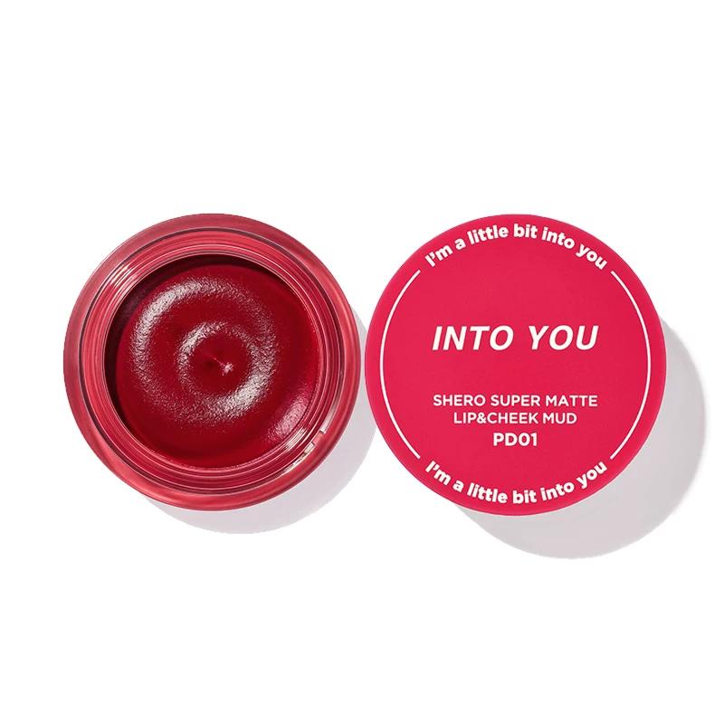 Into You Canned Lip Mud Matte Lip Gloss Lipstick Blush Lip and Cheek Multi-Use Cream Lip Color That Brightens and Lasts Long