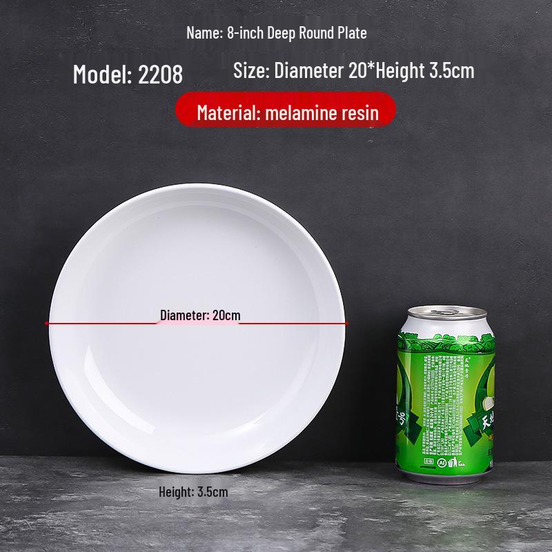 Runde Essteller im Melamin-Porzellan-Stil mit Seidenblumen-Design für Restaurants und Hotels