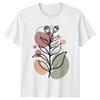 Minimalist Aesthetic Botanical Line Art Unisexs TShirt Abstract Boho Floral