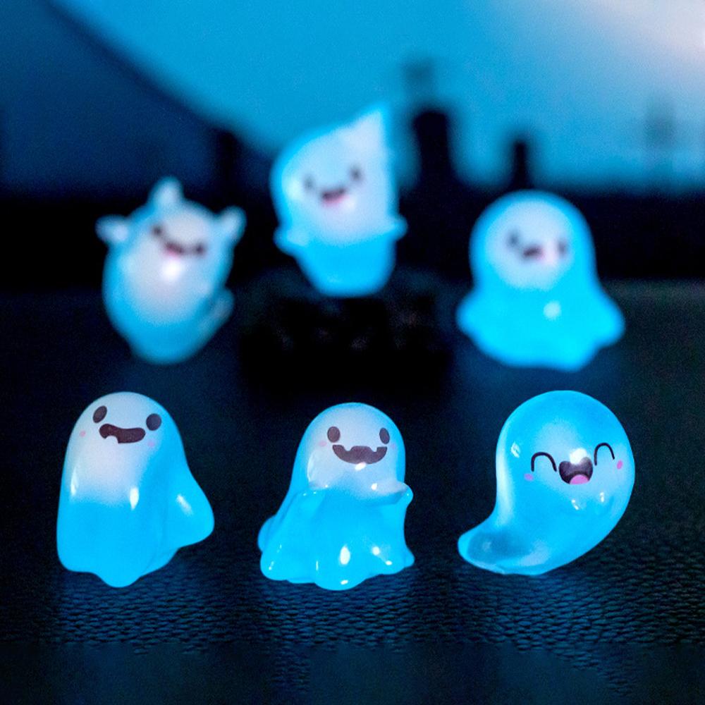 10pcs Ghost Doll Toy Mini Luminous Ornament DIY Halloween Ornament  Lawn Yard Garden