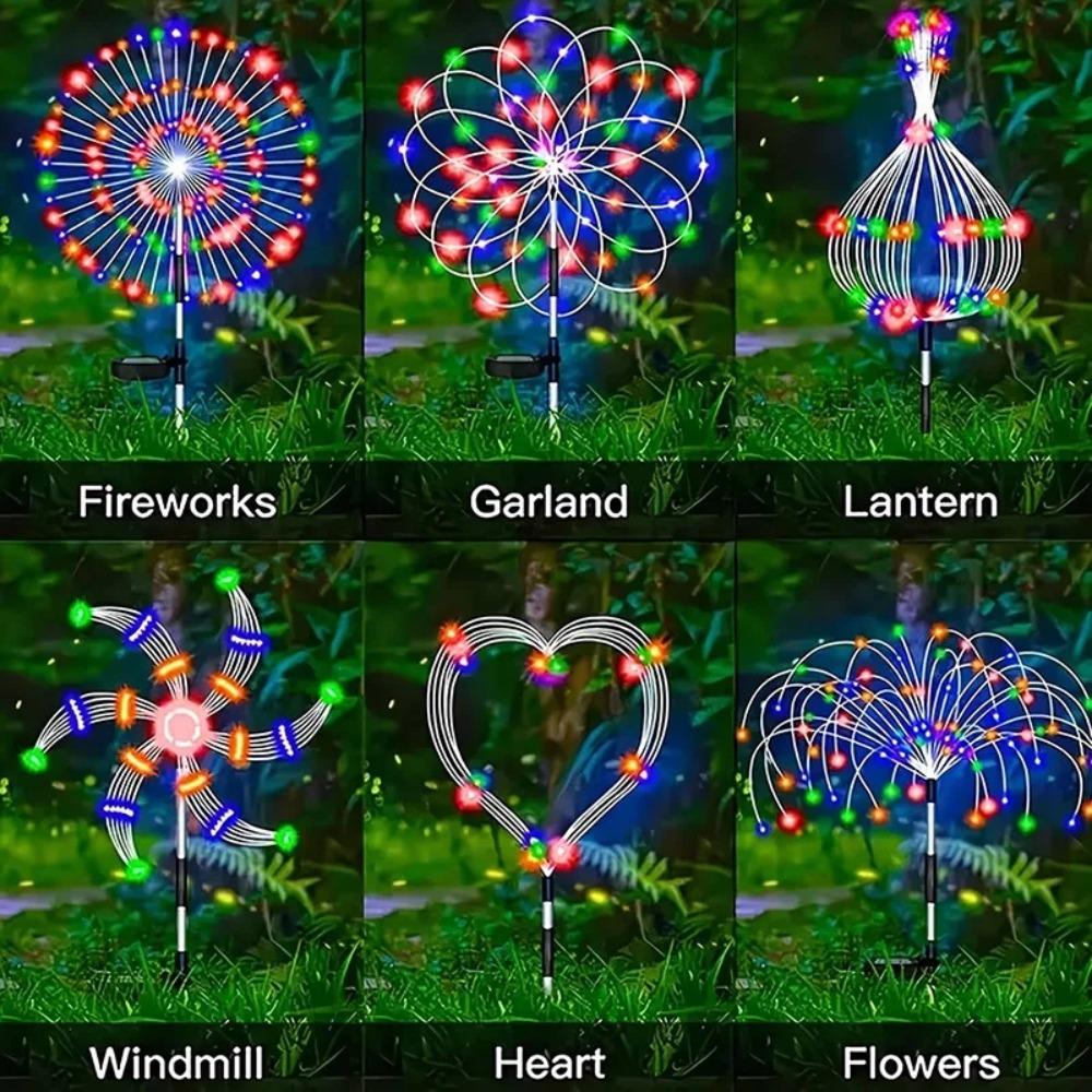 4PCS Landscape Fairy Light Garden Lights Solar Firework Lights Waterproof Sparkles Outdoor Decoration Light Yard Patio Pathway