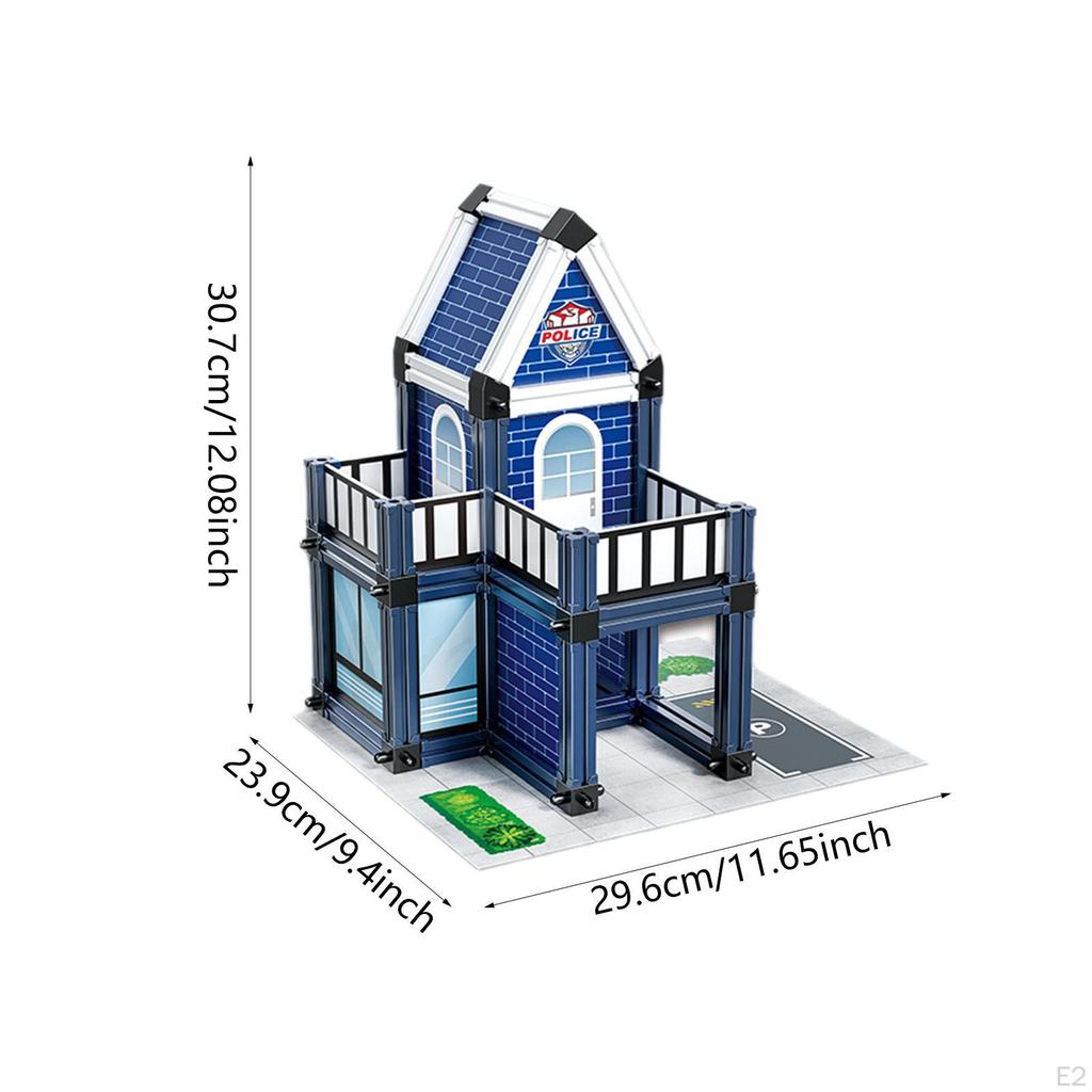 Law Enforcement Building Set Mini Model House DIY Craft Kit for Architectural Making