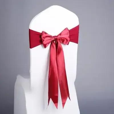 Wedding Decoration Satin Chair Sash Colour Design Bow Tie Birthday Party Festival Hotel Show Shiny Look Luxury Dining Room