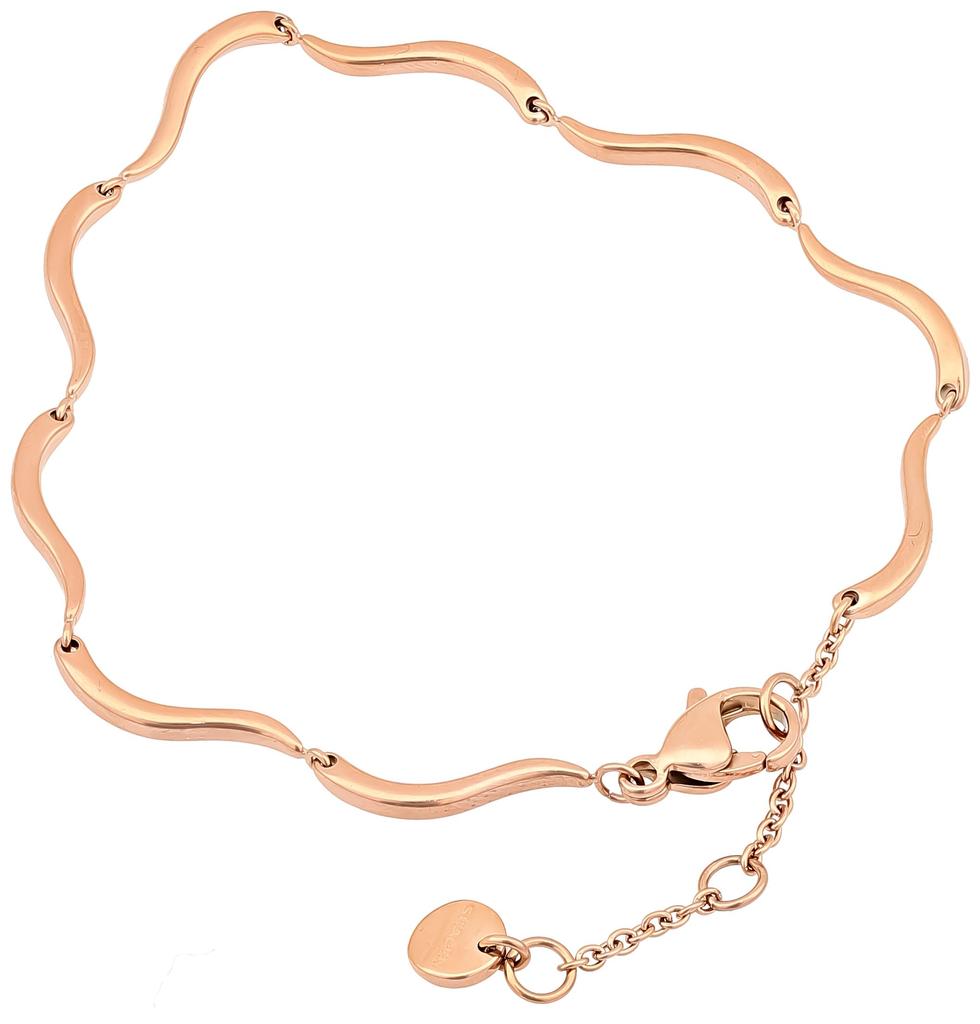 Skagen ESSENTIAL WAVES Rose Stainless Steel Chain SKJ1787791 Women's Gold-Tone Bracelet,