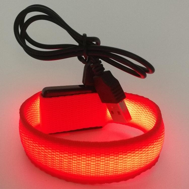 USB Rechargeable LED Armband – Bright Luminous Night Running & Cycling Safety Band with Reflective Strip, Adjustable for Outdoor Sports