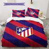 Atletico Madrid Logo Muster Bettwäsche Set Bettbezug Kissenbezug Heimdeko Geschenk (1 Bettbezug + 2 Kissenbezüge, ohne Füllung)