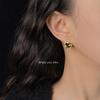 The Wizard of Oz Series~ Olive Green Zircon Mori Elegant 925 Silver Needle Plated 14K Butterfly Garland Earrings, Earrings