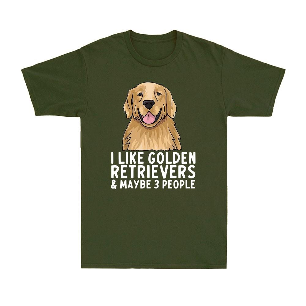 Golden Retriever Shirt Funny Dog Lover Golden Dog Novelty Unisexs Cotton Tshirt