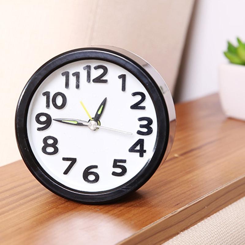 Quadratischer, runder, kleiner Wecker, Schlummerfunktion, geräuschlos, Wecken, Aufwachen, Tischuhr, batteriebetrieben, kompakt, tragbar, Reisewecker