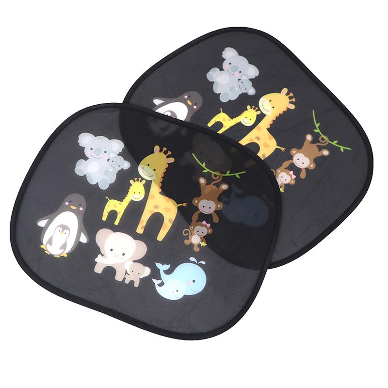 

2Pcs Car Sunshade For Baby Kids Children Window Uv Sun Shades Animal Foldable