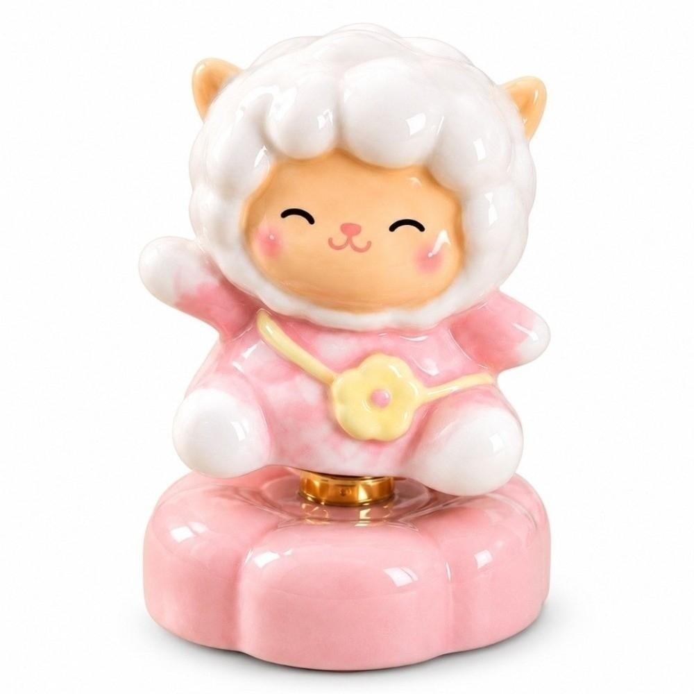 Moving Base Rotating Desk Ornament Porcelain Yearly Mascot Gift Cute Ceramic Sheep Spring Festival