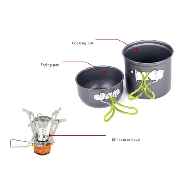 Outdoor Gas Burners Stove Tourist Pots Set Camping Cookware Kits Folding Utensils for Backpacking Outdoor Hiking & Picnics