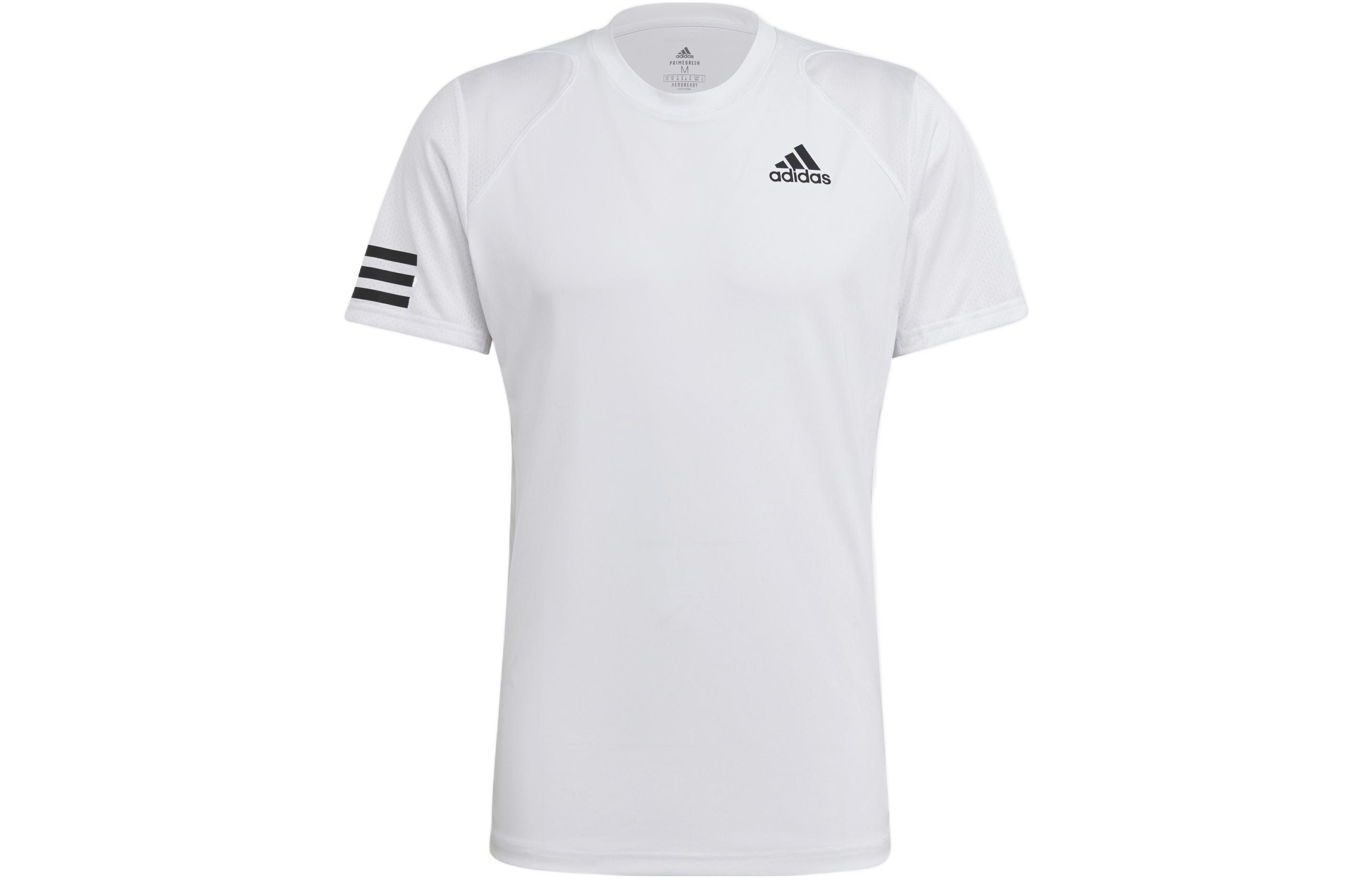 

Adidas T Shirts Men s White Crew Neck Moderate Straight Fit GL5401 XS