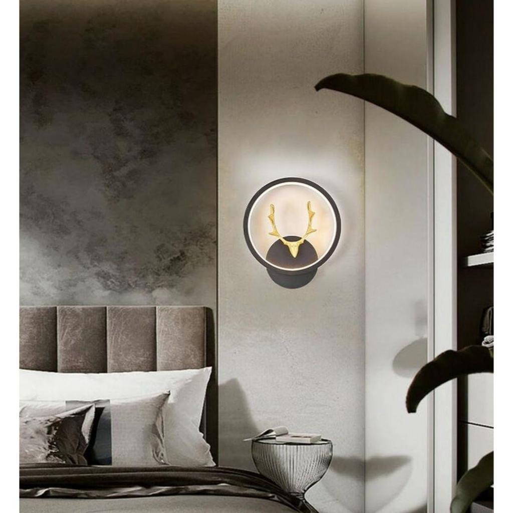 Abs Plastic Led 3 Color Home Decor Fancy Wall Indoor/Outdoor Decorative Lights -(Warm+Natural+Coolwhite) (1, Hiranhead-Round)