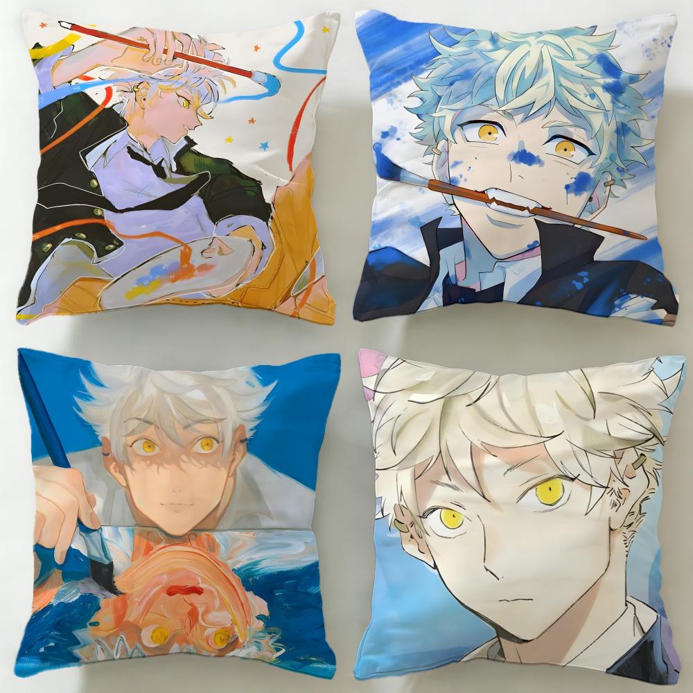 Anime Blue Period Cushion Cover Soft EasyWash Pillow Case Versatile for Couch Bed Travel and Office