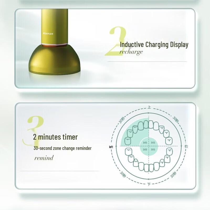 ROAMAN T10X-B Sonic Electric Toothbrush CN Plug (adapter Included)