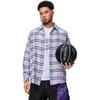 Li Ning BADFIVE Shirt Men's Blue Purple Plaid ASHU475-1