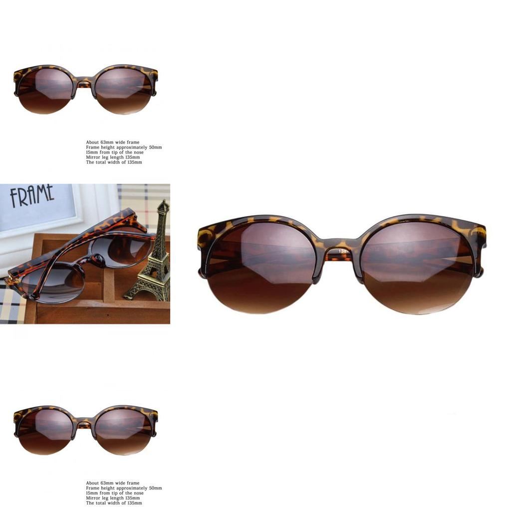 Stylish Semi-circular Frame Sunglasses Retro Cat Eye Women Sunglasses With Uv400 Protection