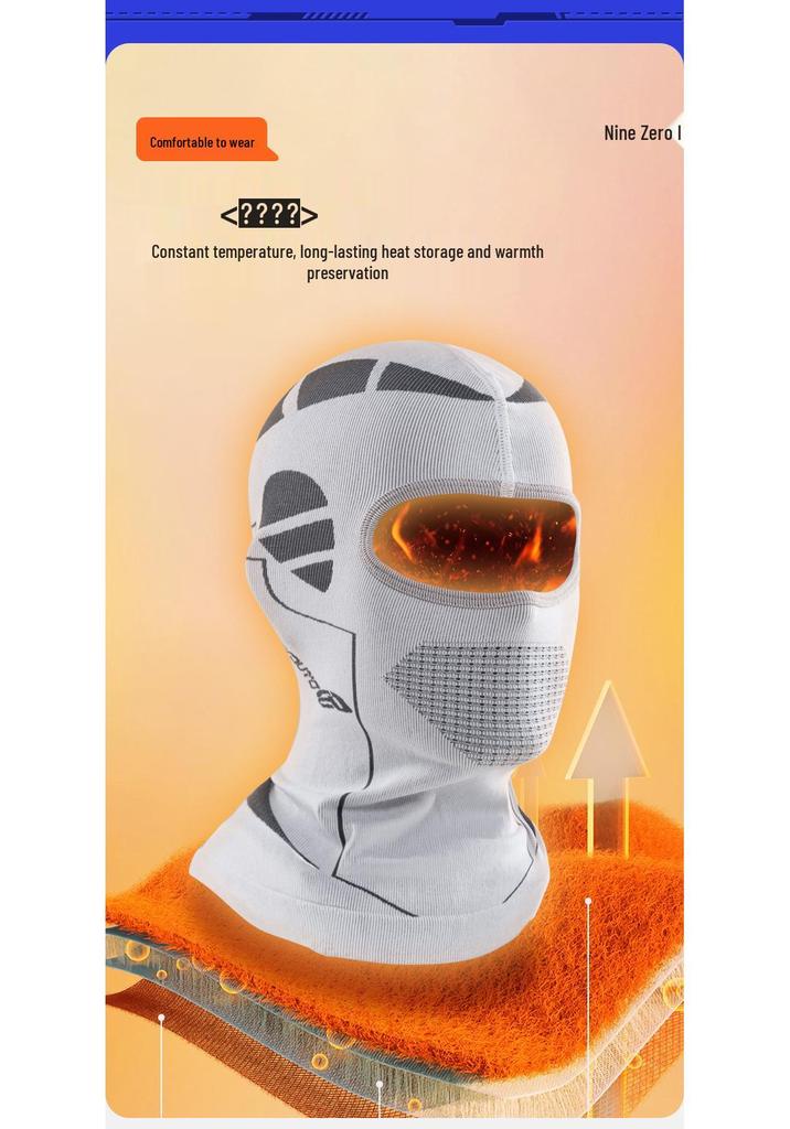Lightweight Knit Ski Mask with Ear & Wind Protection - Breathable Warmth for Winter Cycling.