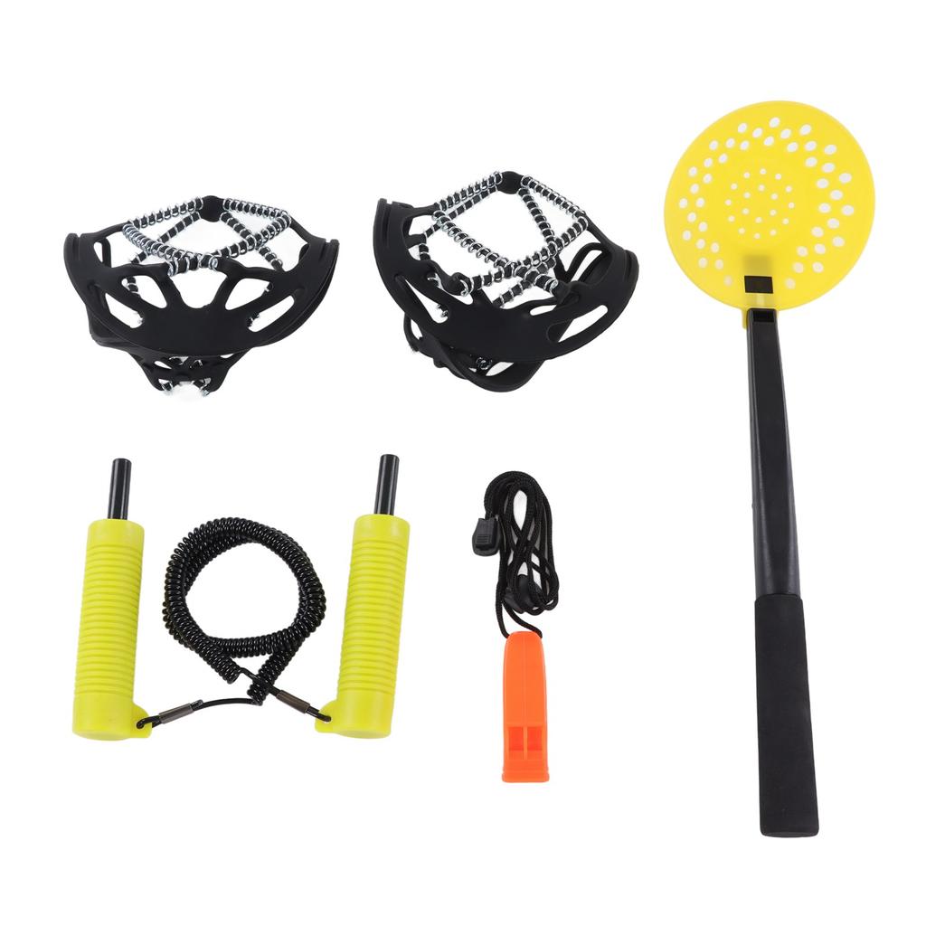 Retractable Ice Safety Picks Non Grip Crampons Spikes Shoe Grip with Whistle Stainless Steel Ice Picks Set for Ice