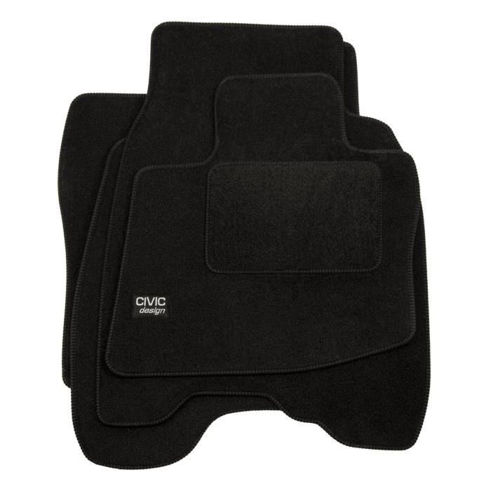 Tapis de sol - Honda - Civic 3-5D - Velours noir - 4 pièces - Antidérapant - Sur mesure