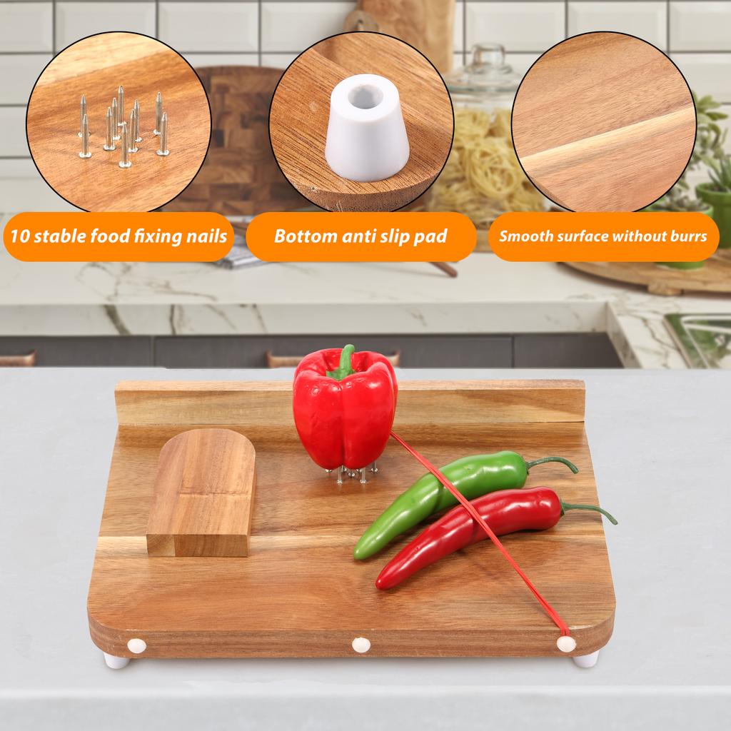 Taglieri in Legno Pannello da Taglio Frutta Verdura con Punte Superficie Liscia Tagliere da Cucina per Disabili per Persona Disabile