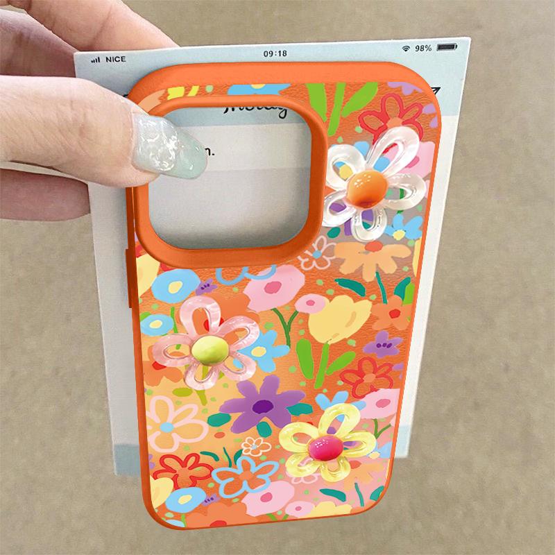Artistic Full-Cover Gradient Floral Pattern Flexible Shockproof TPU Case for iPhone 17 Pro Max Air 16e 16 15 14 13