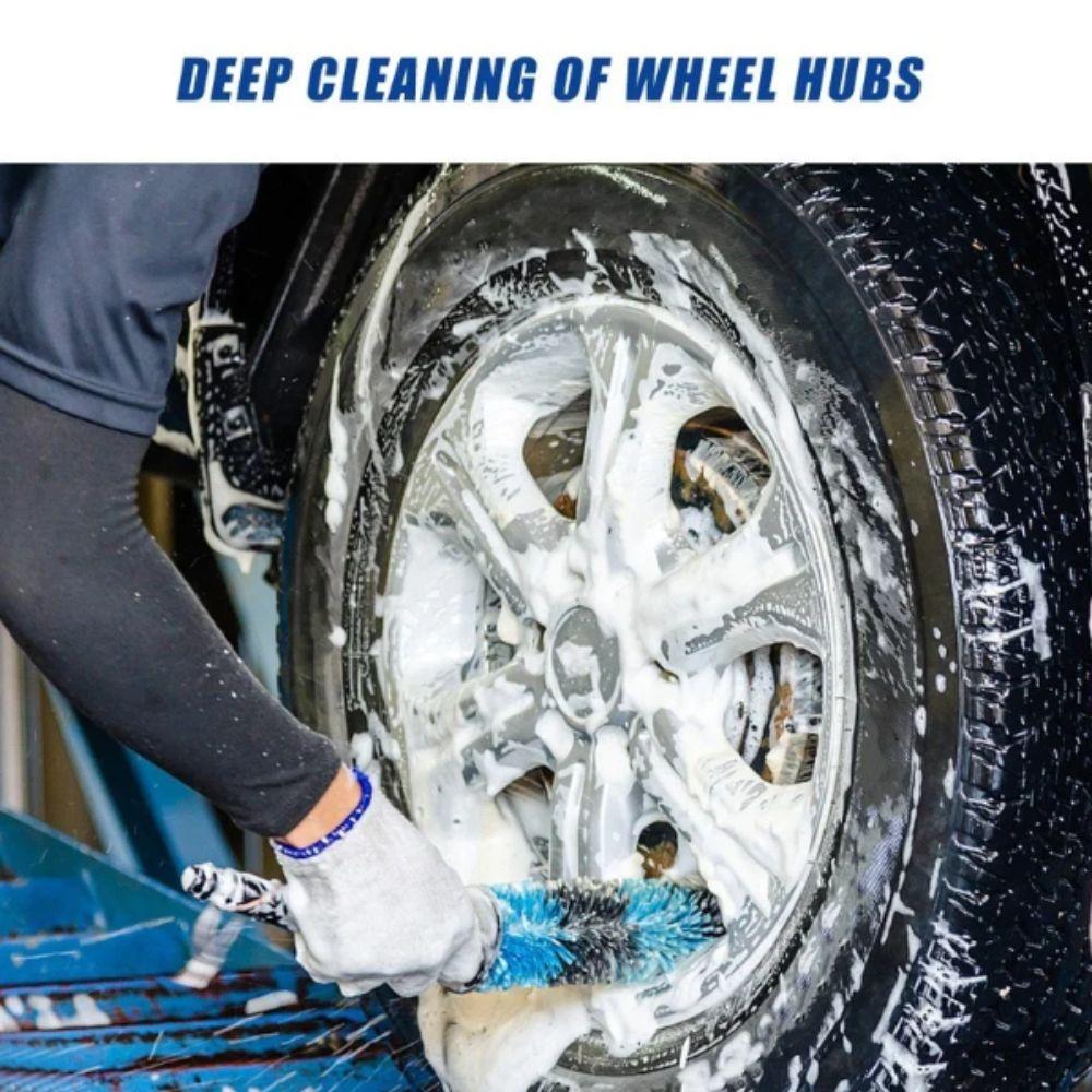 Detailing Design Auto Wheel Cleaning Brush Long Handle Rim Tire Detailing Brush Engine Cleaning