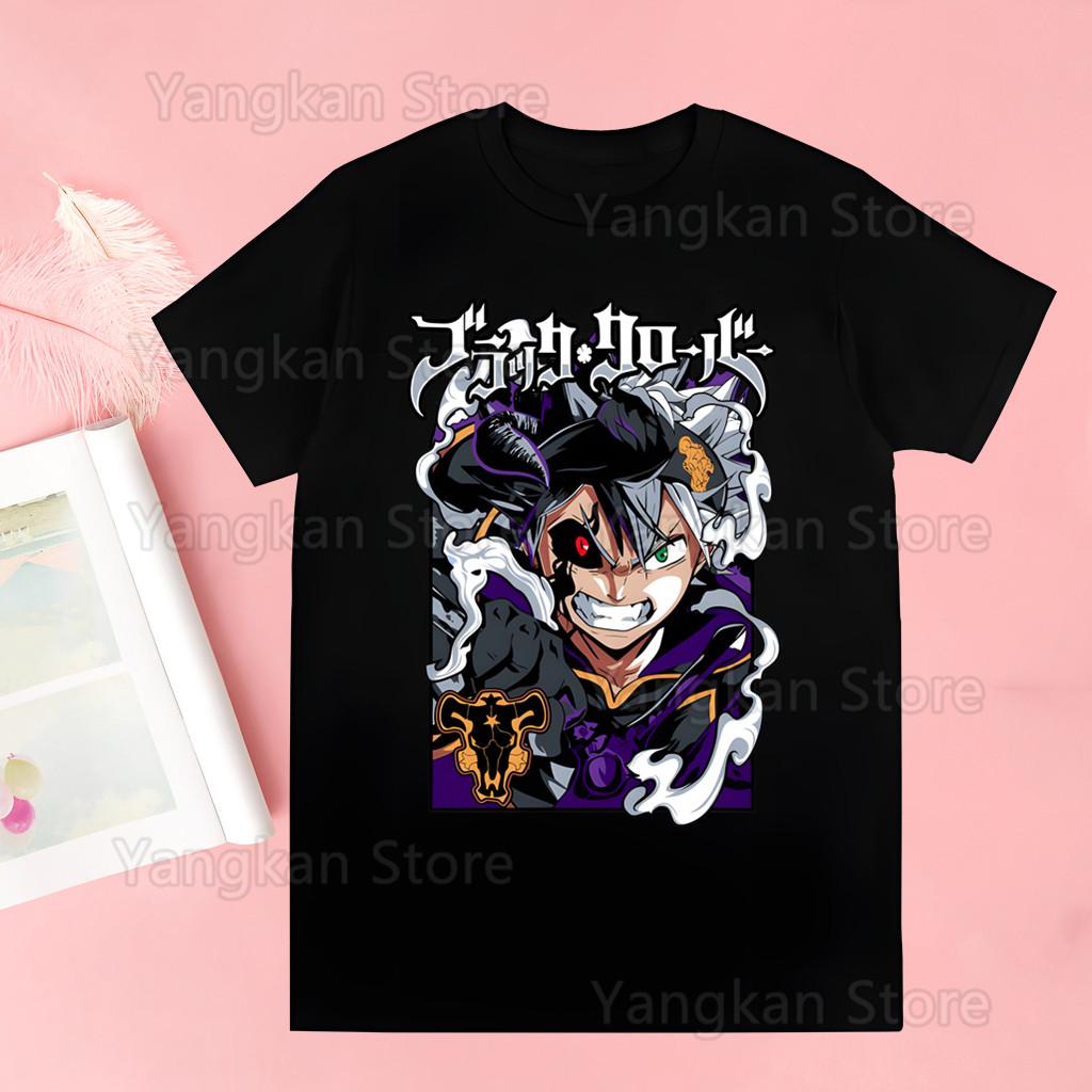 Black Clover Anime Manga Asta Yuno Trička Letní Ležérní Vintage O-výstřih Nadměrná Velikost Oblečení pro Pár Streetwear Y2k Topy