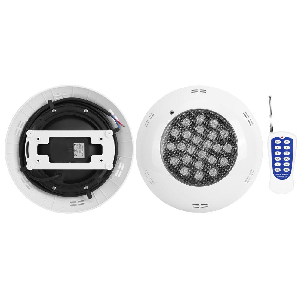 24LED Swimming Pool Light 24W Colorful Remote Control Underwater Lights Decoration AC12V