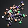 Mixed Color Acrylic and Stainless Steel Eyebrow & Tongue Piercing Set