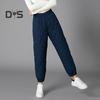 Women Winter Pants Elastic High Waist Quilted Pants Diamond-shaped Texture Design Thickened Warm Sweatpants