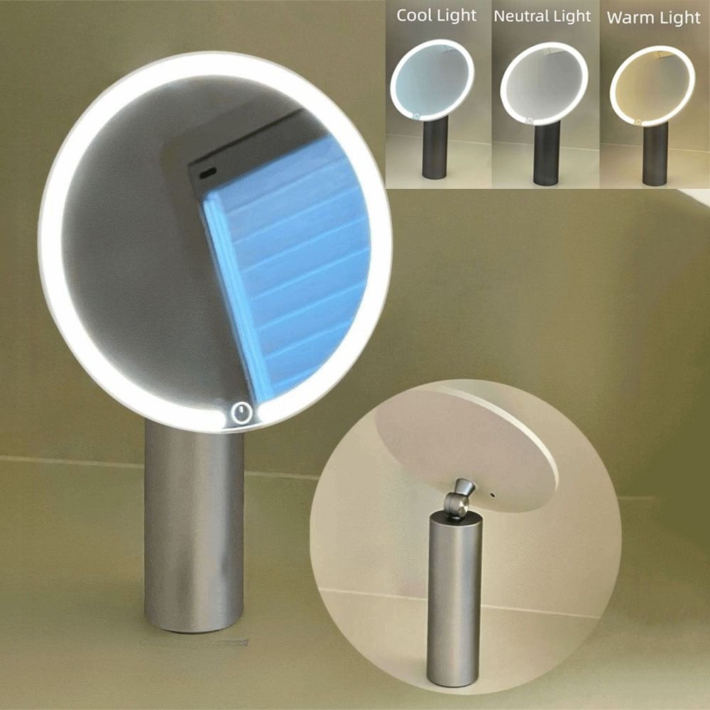 USB Charging LED Makeup Mirror 3 Color Lights Lighted Desktop Mirrors  Makeup Application