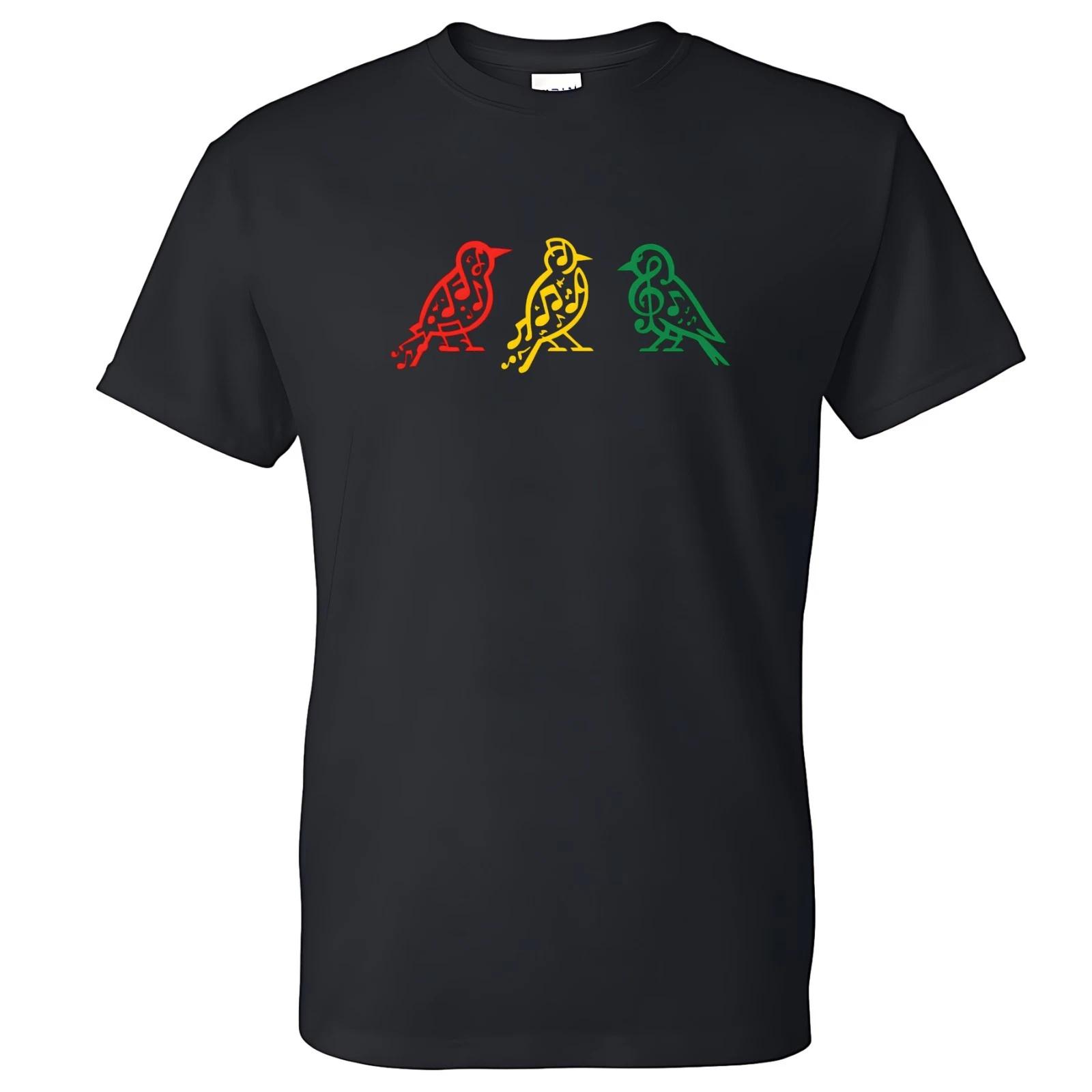Rasta Three Little Birds Jamaican Vibes T-shirt 4XL