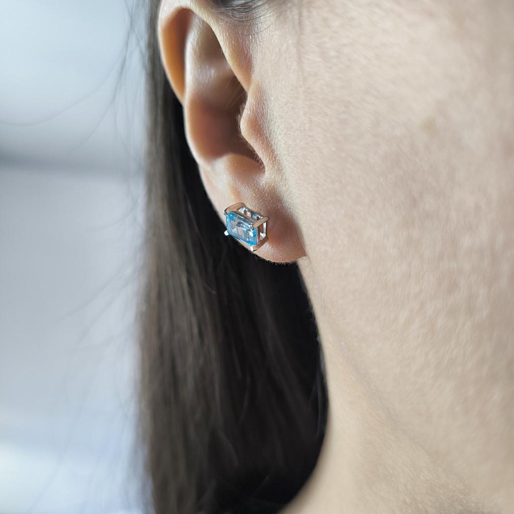 Серебряные серьги с натуральным топазом 2.438ct (2206897)
