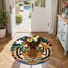 Tiger Round Office Rug Design for Dining Room Playrooms Kitchen Entryway Anti-slip Round Rug Decorate Offices Birthday Christmas Gift