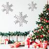 3 Pcs Metal Snowflake Wall Decor Winter Large Snowflake Decorations 12 10 8 Silver Rustic Snow Hanging Ornaments Farmhouse Metal Snow Flake on Rope