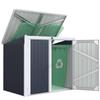 3.2 X 5.1ft Corrugated Steel Two-Bin Storage Shelter - Black