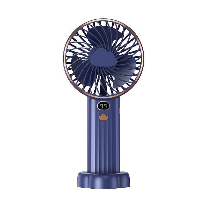 S17 Silent USB Handheld Fan: Portable, Dual Battery, Long Life, Digital Display, Powerful Airflow